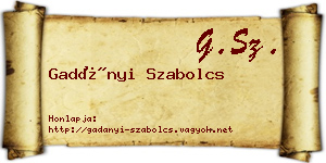 Gadányi Szabolcs névjegykártya